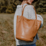 Caramel Waverly Bucket Tote