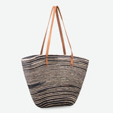 Maya Straw Market Tote in Black/Natural