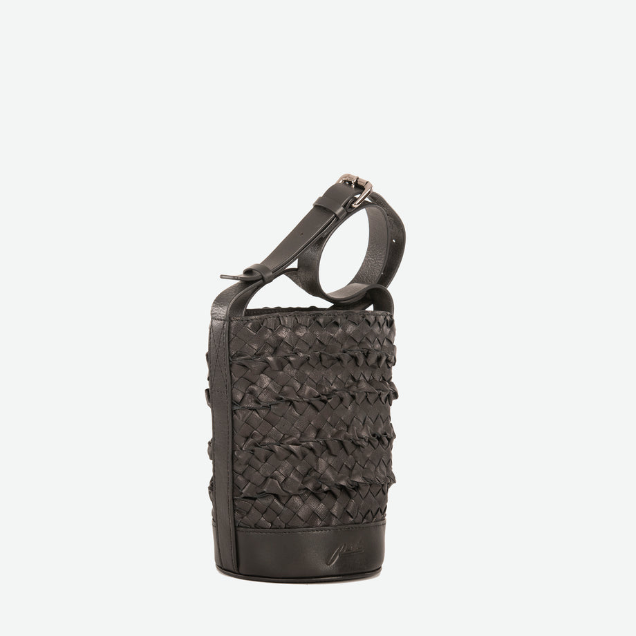 Mini Woven Bucket Crossbody